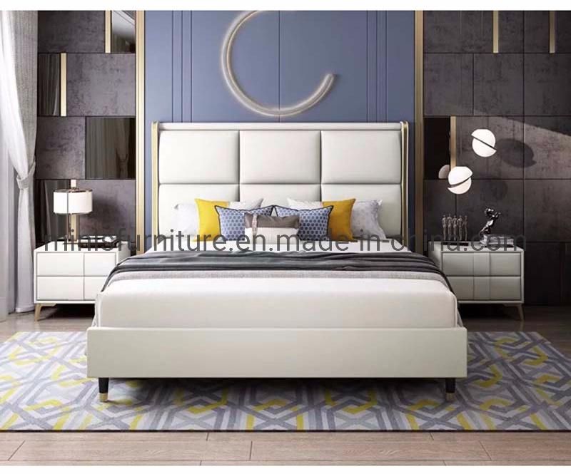 (MN-MB89) Factory Wholesale Price Home/Hotel Bedroom Furniture King Queen Size Leather Bed