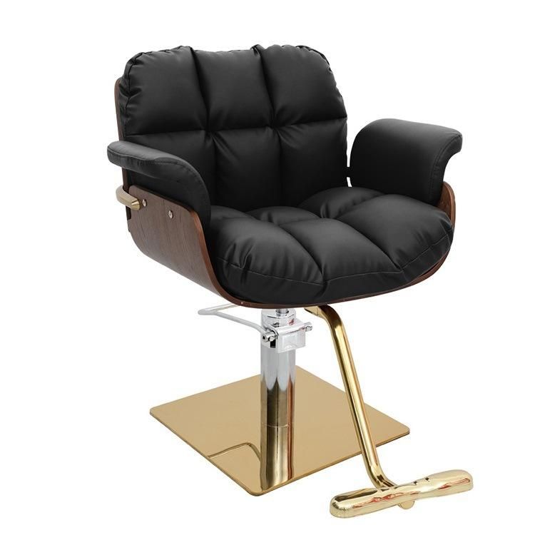 Hl-7266A Salon Barber Chair for Man or Woman with Stainless Steel Armrest and Aluminum Pedal