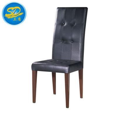 Modern High Back Black PU Leather Hotel Event Dining Chair