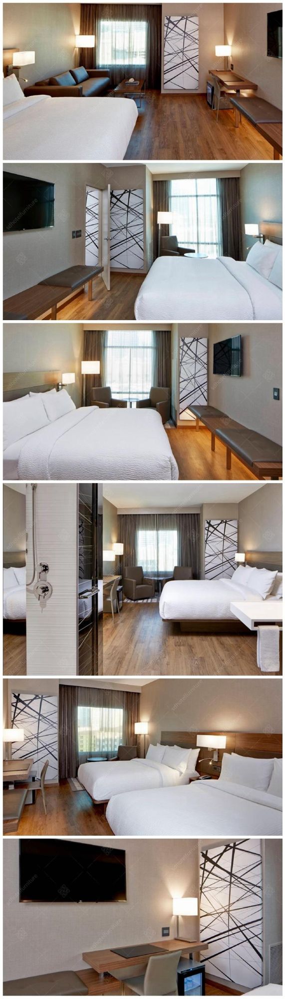 Concise Modern Design Hotel Bedroom Furniture Sets Commercial Use for Sale