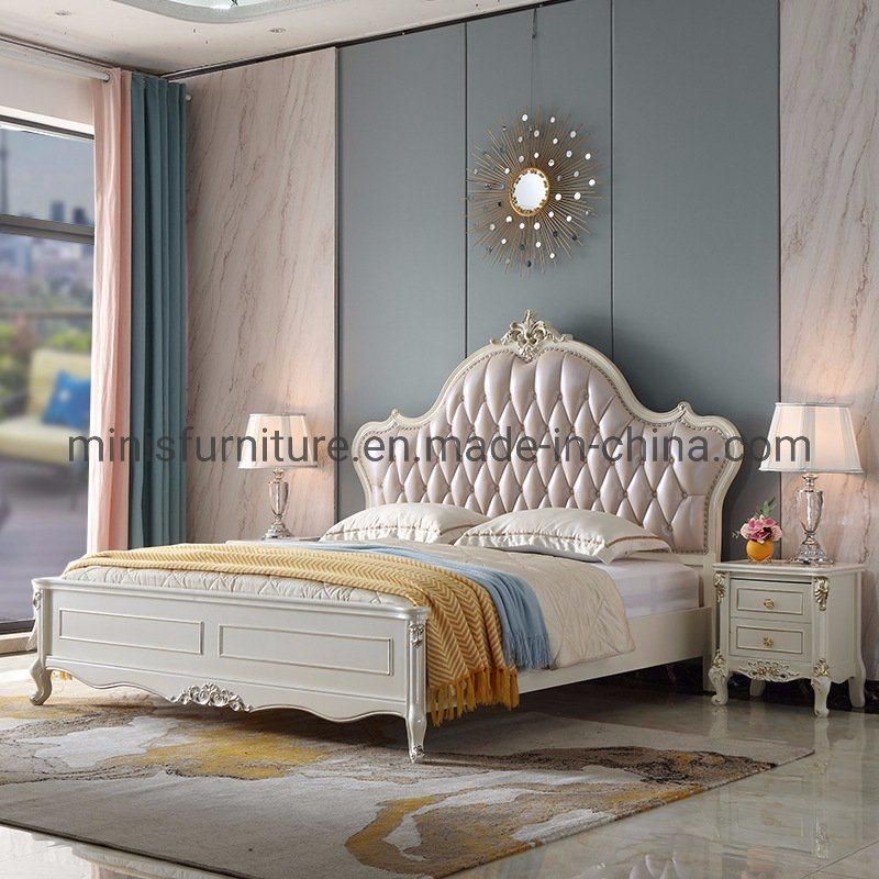 (MN-HB07) High-Class European Home Bedroom Furniture Leather Double Bed