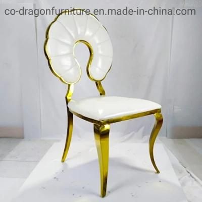 Fashion Gold Stainless Steel Leather Dining Chair for Dining Furniture