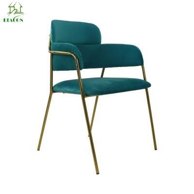 Modern Restaurant Furniture Velvet Golden Dining Chair