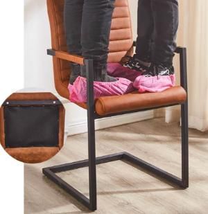 Manufacturer China Factory Designer Furniture Modern Black Metal Leather PU Dining Chair