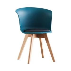 Modern Home Furniture Wooden Legs Plastic Dinner Kitchen Dining Chairs for Sale