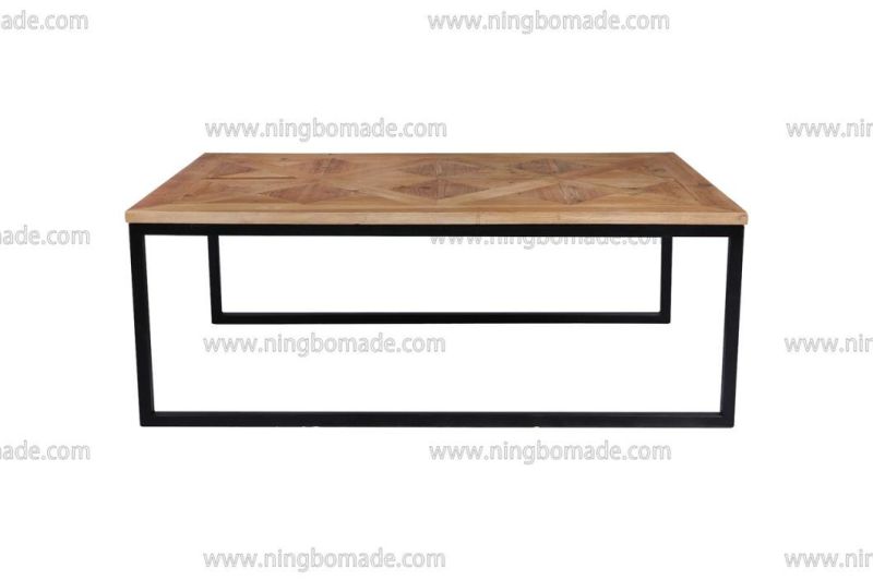 Nordic Country Farm House Design Furniture Nature Reclaimed Fir Wood and Black Iron Coffee Table