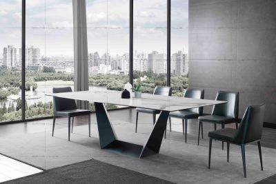 Dining Room Furniture Luxury Model Dining Table with Glossy Ceramic Top Dt713