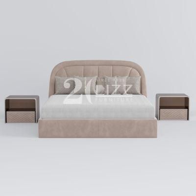 Hot Selling Modern Style Home Hotel Furniture Medium Headboard Fabric Luxury Bedroom Bed