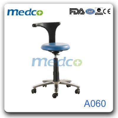 Hospital Aluminium Alloy Doctor Nursing Chair with Height Adjustment Leather Seat