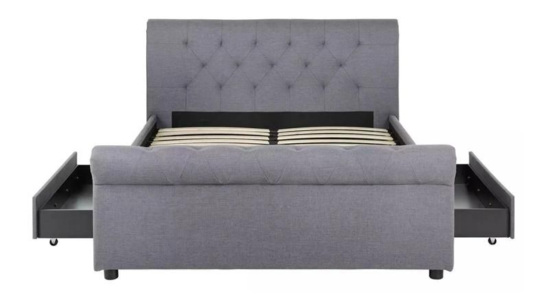 Modern Leather Single Double Size Fabric Bed with Latest Storage Bed Furniture