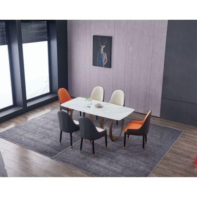 Modern Luxury Restaurant Wooden Leather Home Kitchen Furniture Set Dining Chairs