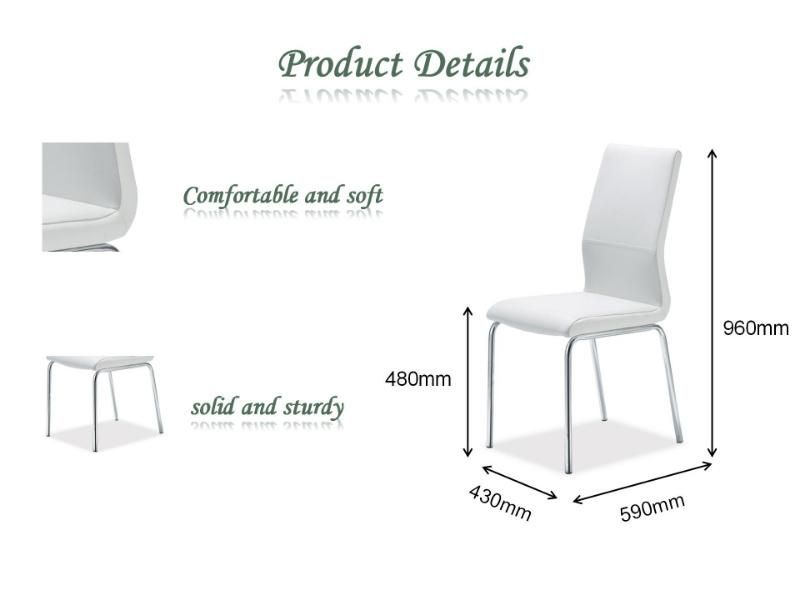 China Wholesale Modern Style Indoor Furniture Dining Room Chairs PU Leather Metal Legs Dining Chair