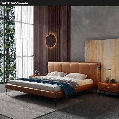 Wholesale Modern Leather Bed Furniture Hot Sale Wall Bed in Bedroom Furniture in Middel East