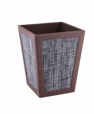 Durable PU Leather Waste Paper Bin