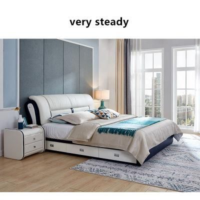 Simple Style Double Soft Bed Small Family Furniture 0180-3
