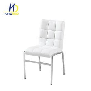 Wholesale Factory Direct Comfortable PU Leather Chromed Finish Dining Chairs
