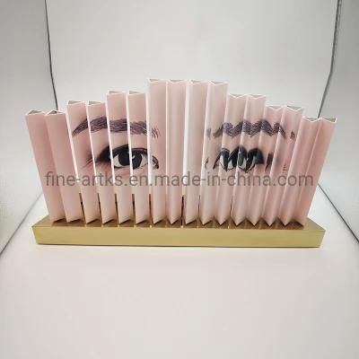 Custom 16 Revolving Cylinders Acrylic Facial Care Effect Display Stand