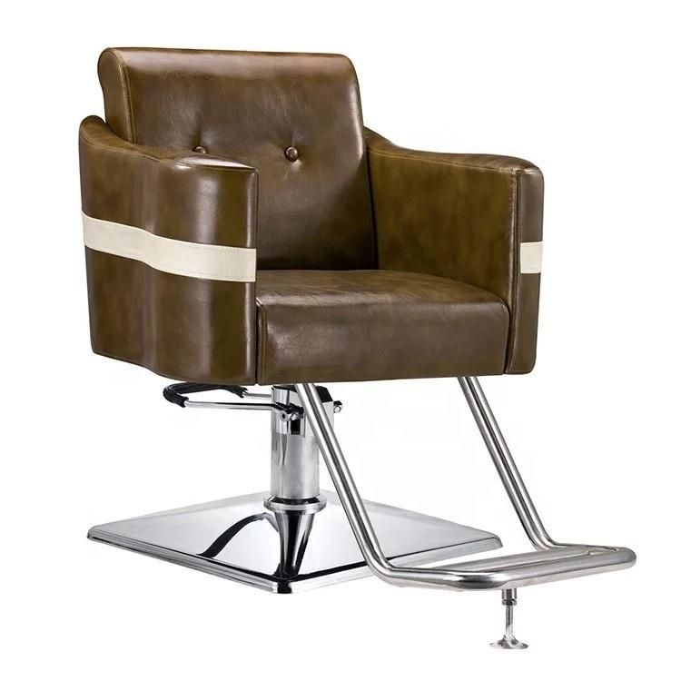 Hl-1182 Salon Barber Chair for Man or Woman with Stainless Steel Armrest and Aluminum Pedal