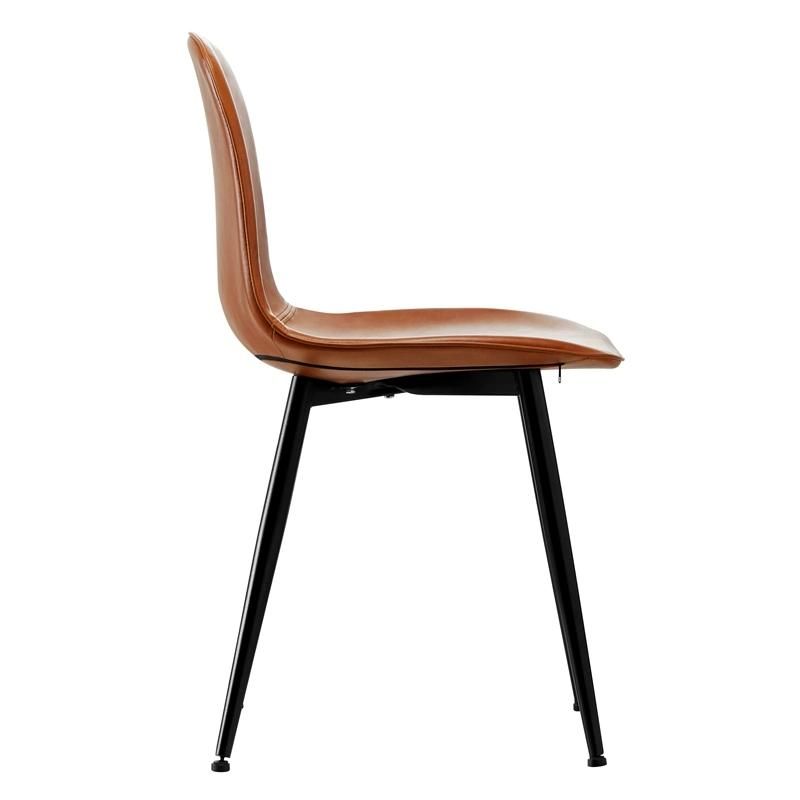 Hot Sale Wholesale Colorful PU Leather Seat Back Armless Leisure Dining PP Chair
