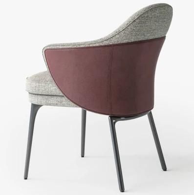 Fabric Upholstey Soft Fiberglass Shell Dining Chair