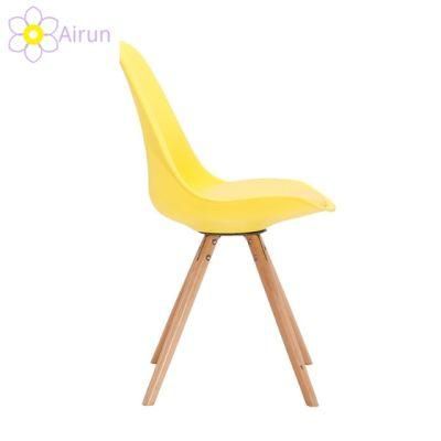 Top Sale Colorful Wooden Leg Plastic Chair