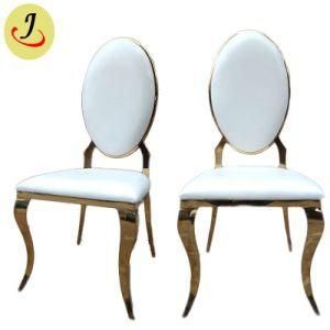 Latest Design Luxury Oval Back Stainless Steel Dining Chair for Banquet