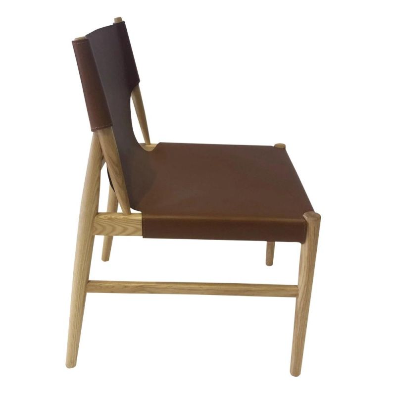 Modern Style Wooden Frame Leather Seat Dining Chairs for Restaurant Use