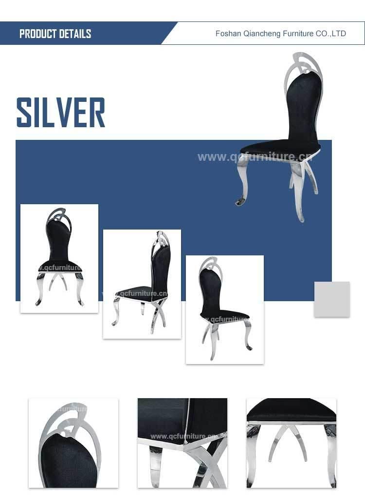 Modern Furniture Black Velvet with Stainless Legs Dining chair