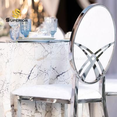 Elegant Banquet Hall Silver Metal Frame Event Chairs for Sale