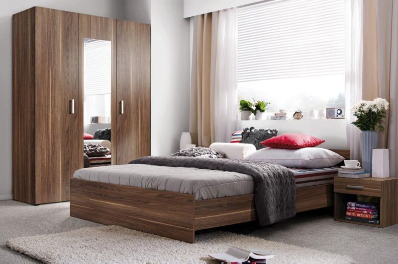 Economic Simple Modern Wood Furniture Home Use 5 Piece Bedroom Furniture