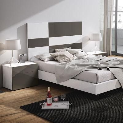 Modern Simple Design Home Furniture Melamine Bedroom Set with Bed Night Stand Dressing Table