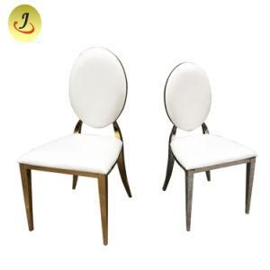 New Design Modern Gold Stainless Steel Round Back Dining Chair for Banquet and Wedding