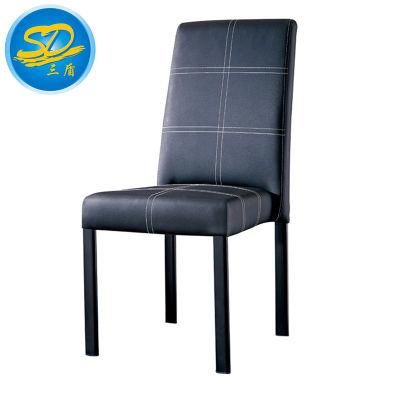 High End PU Black Leather Designed Dining Chair for Wholesale