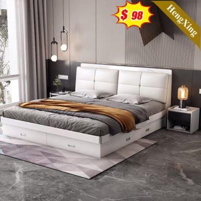 Luxury Design Modern Wooden Bedroom Furniture Bed Frame Box Storage Folding Sofa Leather King Size Bed with Nighstand