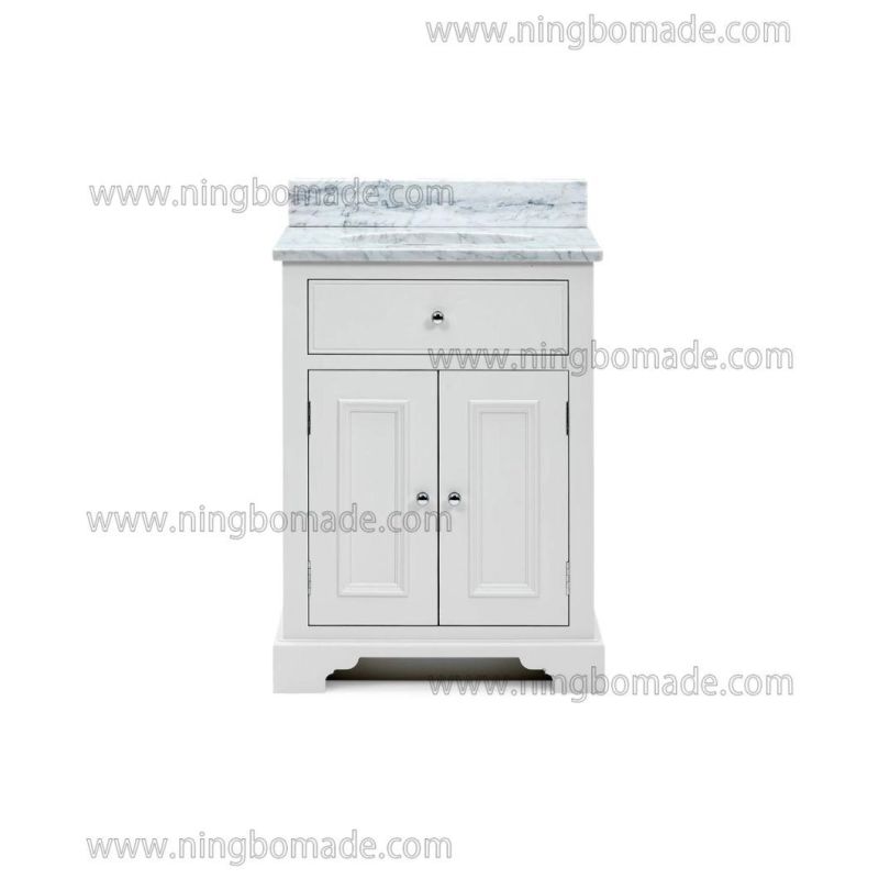 Understated Natural Timbers Furniture White Birch Base Artifical Marble Top Single Basin Bathroom Cabinet