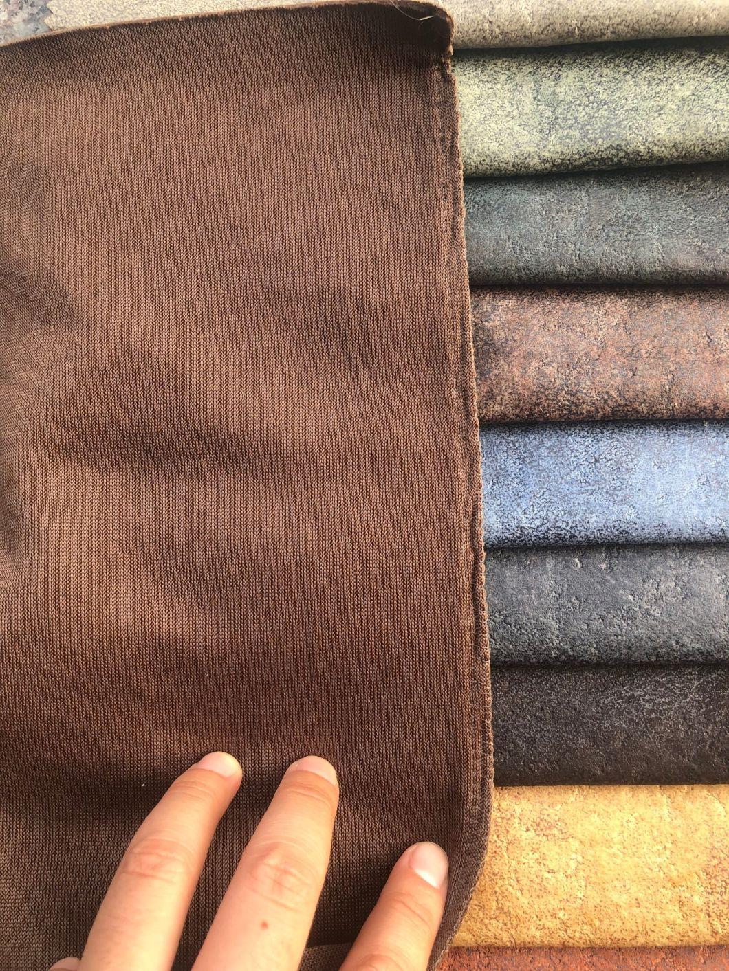 380GSM Leather Looking Knitting Velvet Furniture Fabric Upholstery Fabric (TL1926)