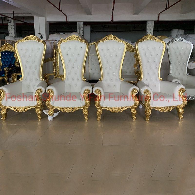 Hotel Lobby Furniture High Back King Throne Wedding Chairs in Optional Sofa Chair Color and Couch Cover Material