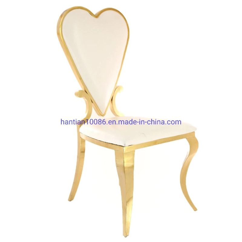 Special Romantic Heart Shape Love Upholstered Back Throne Event Dining Chair