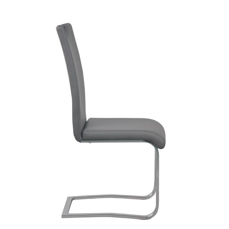 Hot Sale Stylish Grey Home Office Furniture Faux Leather Dining Chair