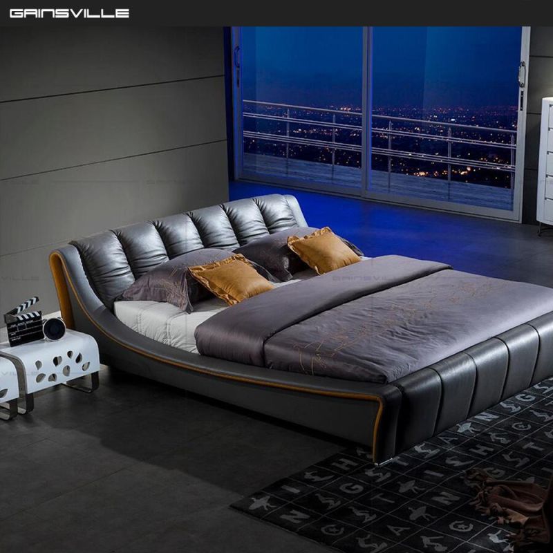 Gainsville Furniture Modern Home Furniture Bedroom Bed Leather Bed Wall Bed Gc1615