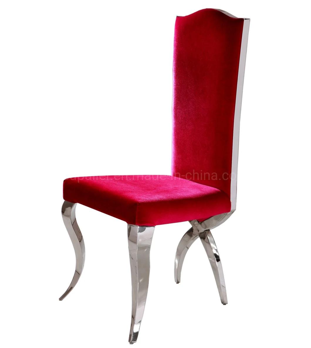 Contemporary Hot Selling Royal Red Fabric Dining Room Chairs