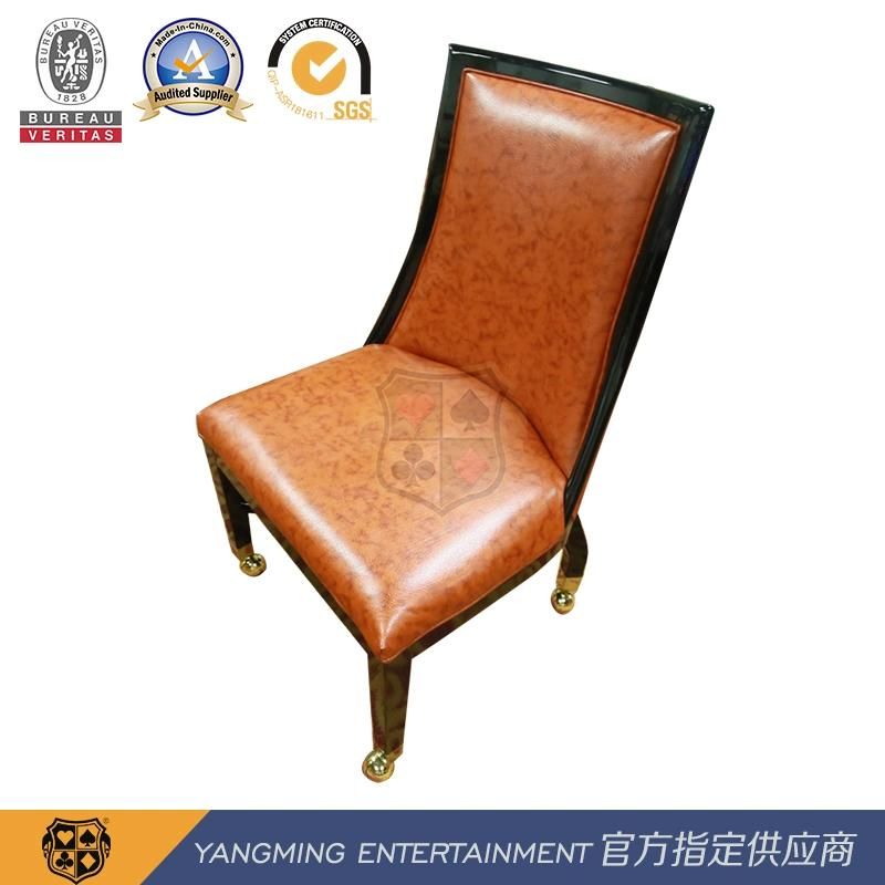 Texas Hold′ Em Poker Baccarat Player Chair Can Be Set Logo Stainless Steel Pulley Dining Chair Ym-Dk07