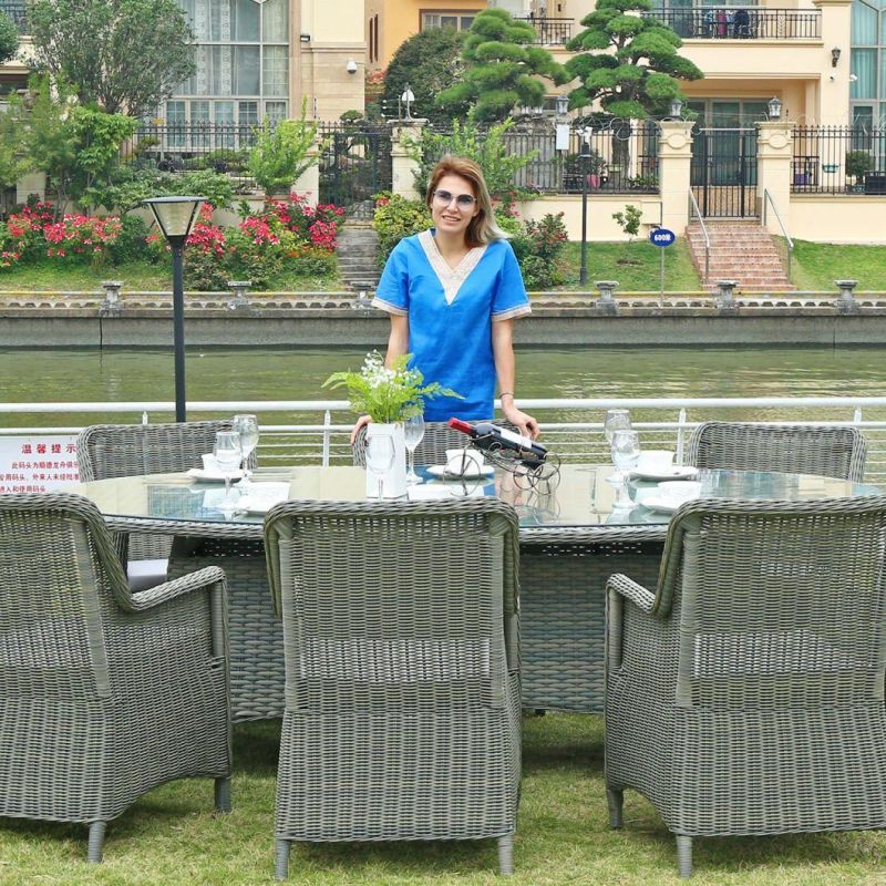 2022 Modern Design Outdoor Restaurant Weather Resistant Rattan Dining Chairs and Table