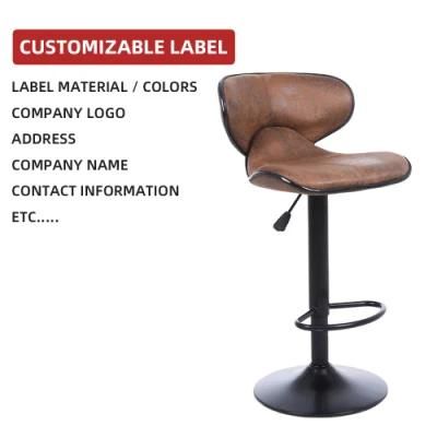 Height Adjustable Bar Chairs with Back Barstool PU Leather Kitchen Dining Swivel Bar Stools