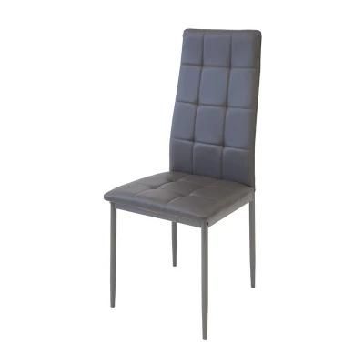 China Wholesale Home Outdoor Garden Furniture PU Faux Leather Metal Steel Banquet Dining Chair