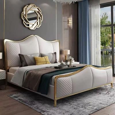 High Grade Modern Double Queen Size Soft Leather Bed