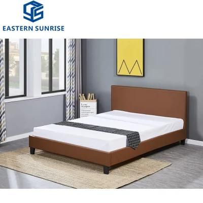 5 Star Hotel Furniture Bedroom King Size Double Leather Bed