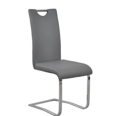 Industrial Home High Fashion Designer Chromed Finished Leather Dining Chair