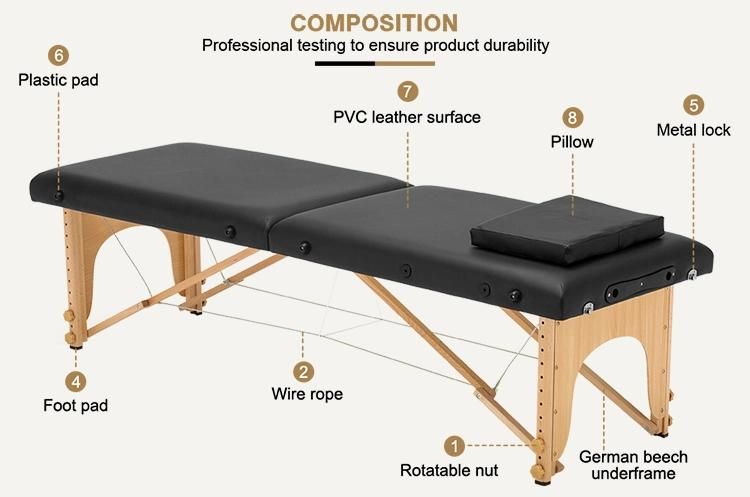 Uenjoy Portable Folding Saloniture Massage Table Lightweight Portable Beauty Bed