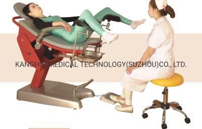 Optional Soft Mattress Leather Easy to Operate Clinic Women Exam Chair with Stainless Steel Filth Basic